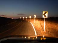 Photo of night signs, Baja California, Mexico.