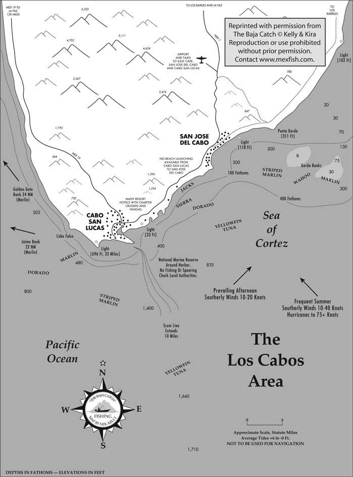 Los Cabos Fishing Map