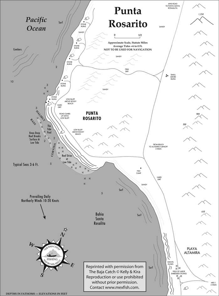Punta Rosarito Fishing Map
