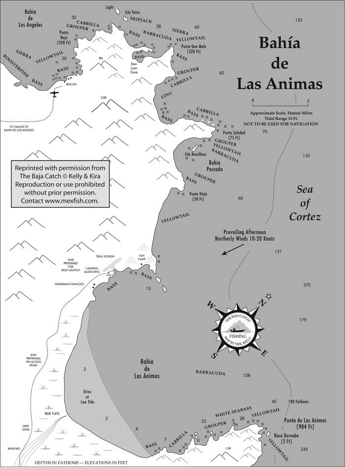 Bahia de las Animas Fishing Map