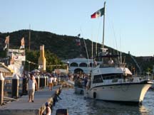 Photo of weigh-in area, Bisbee's 2001 tournament, Cabo San Lucas, Mexico.