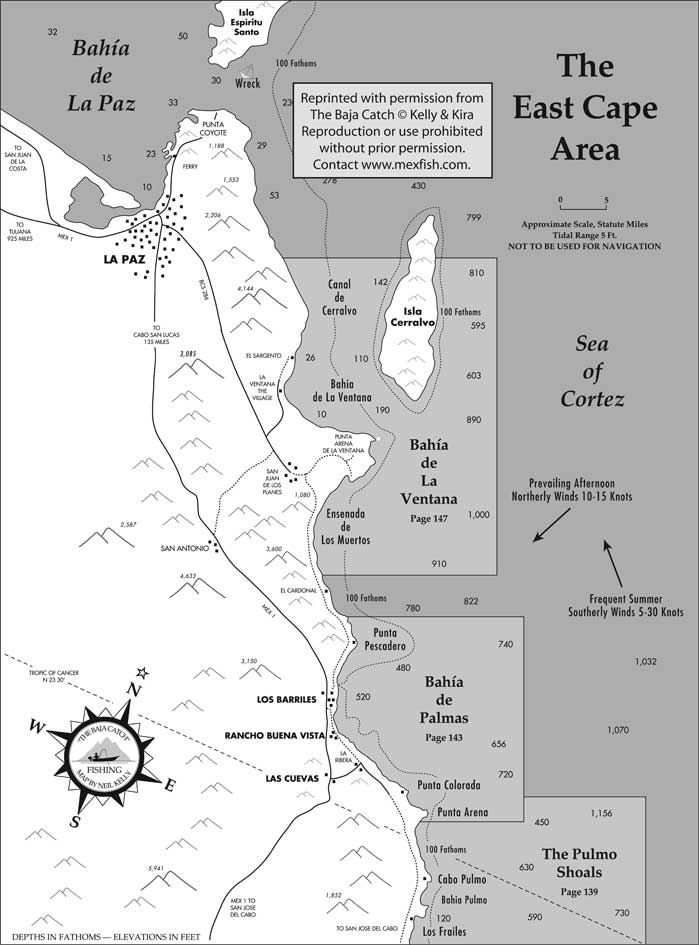 East Cape Area Fishing Map