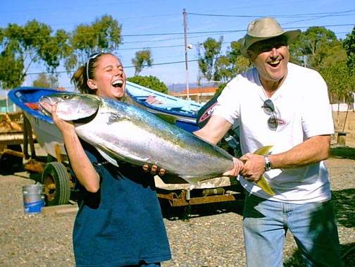 Photo of yellowtail caught in January at Ensenada, Mexico.