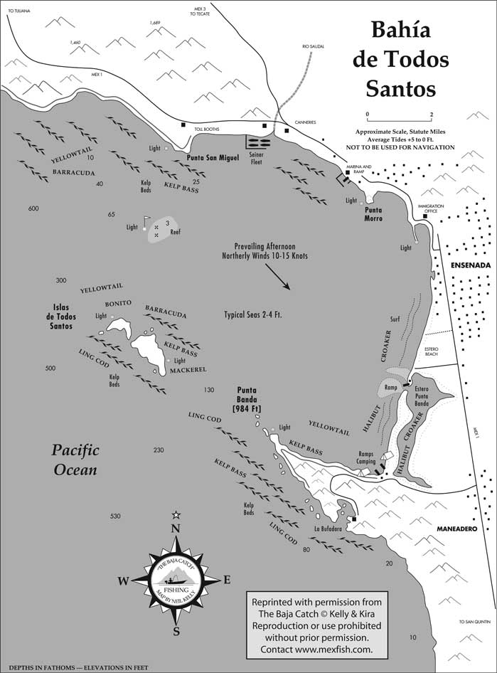 Ensenada Fishing Map