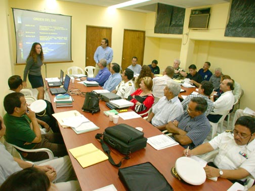Photo of meeting on fishing at Revillagigedos Islands, held at La Paz, Baja California Sur, Mexico.