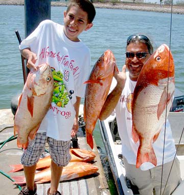 Red snappers caught during fishing at Mazatlan, Mexico.