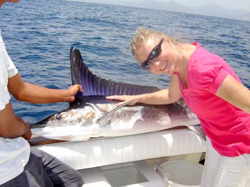 Marlin release during sportfishing at East Cape, Mexico.