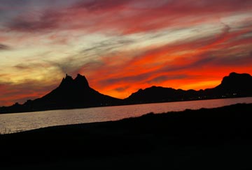 Colorful sunset at San Carlos, Sonora.