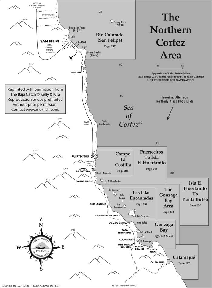 Northern Sea of Cortez Fishing Map