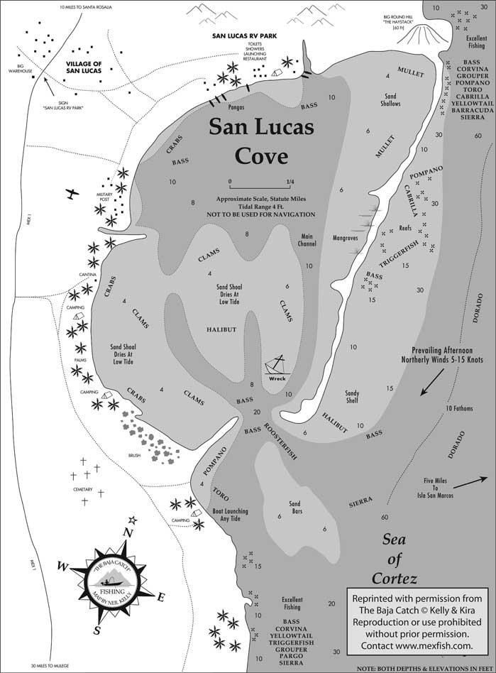 San Lucas Cove Fishing Map