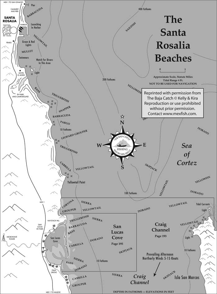 Santa Rosalia Fishing Map