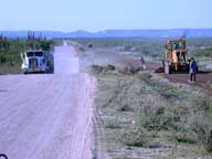 Photo of road work, Baja California, Mexico.