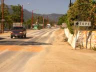 Photo of highway speed bumps, Baja California, Mexico.