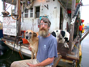 Photo Mike Richardson's bait barge, Ensenada, Mexico.