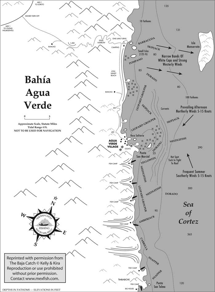 Bahia Agua Verde Fishing Map