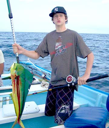 Mahi mahi or dorado caught in fishing at Mulege, Mexico.