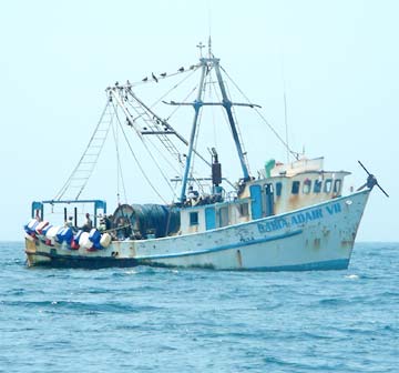 Commercial fishing boat at Loreto, Mexico.