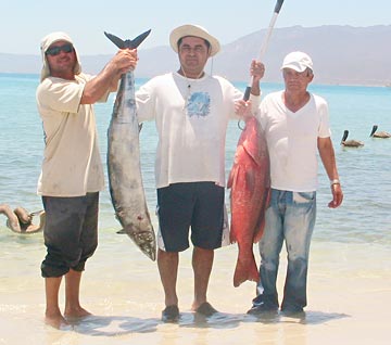 Large wahoo and dog snapper at La Paz