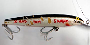 Broken Rapala lure after wahoo fishing