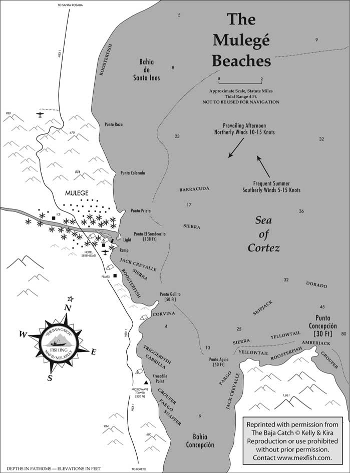 Mulege Fishing Map