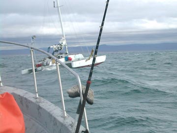 Stranded sailboat off San Quintin, Mexico